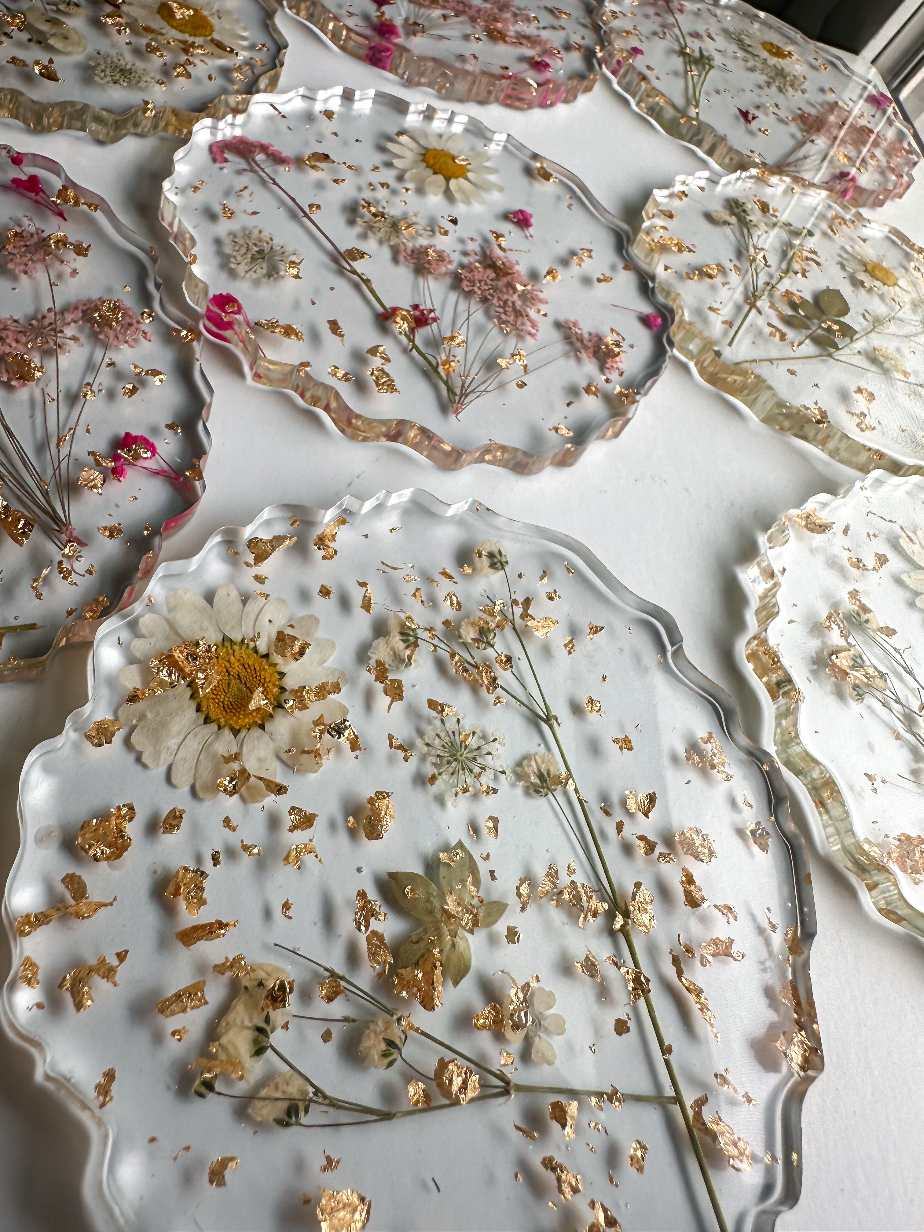 Fresh Pressed Flower Coaster