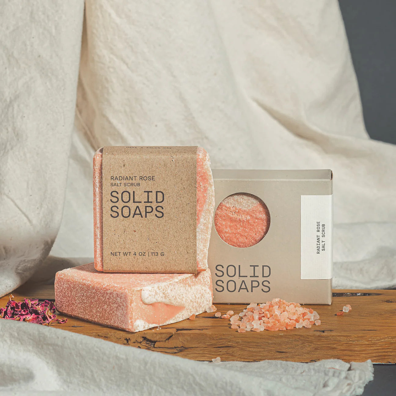 Radiant Rose Salt Scrub Artisan Soap Bar