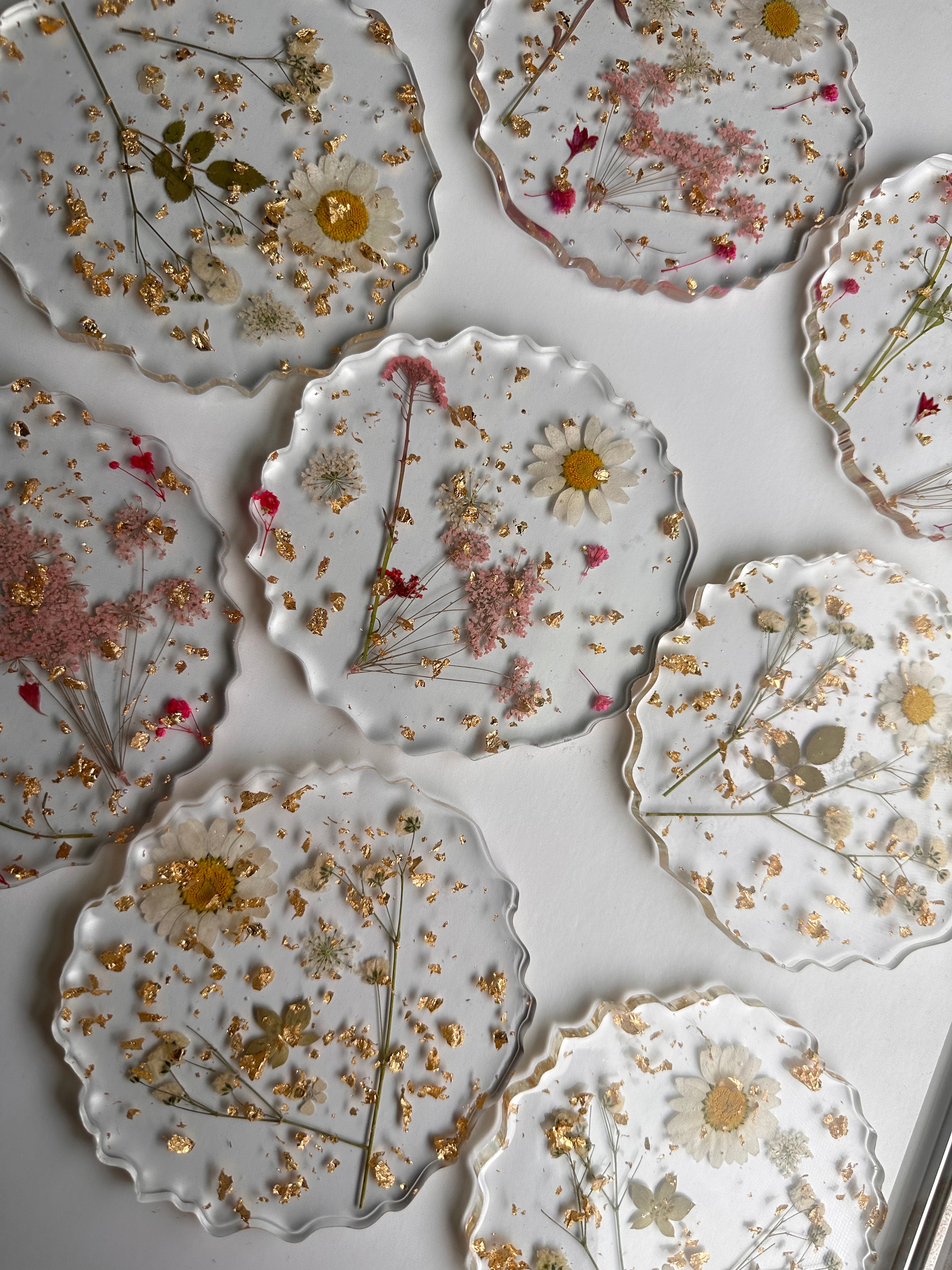 Fresh Pressed Flower Coaster